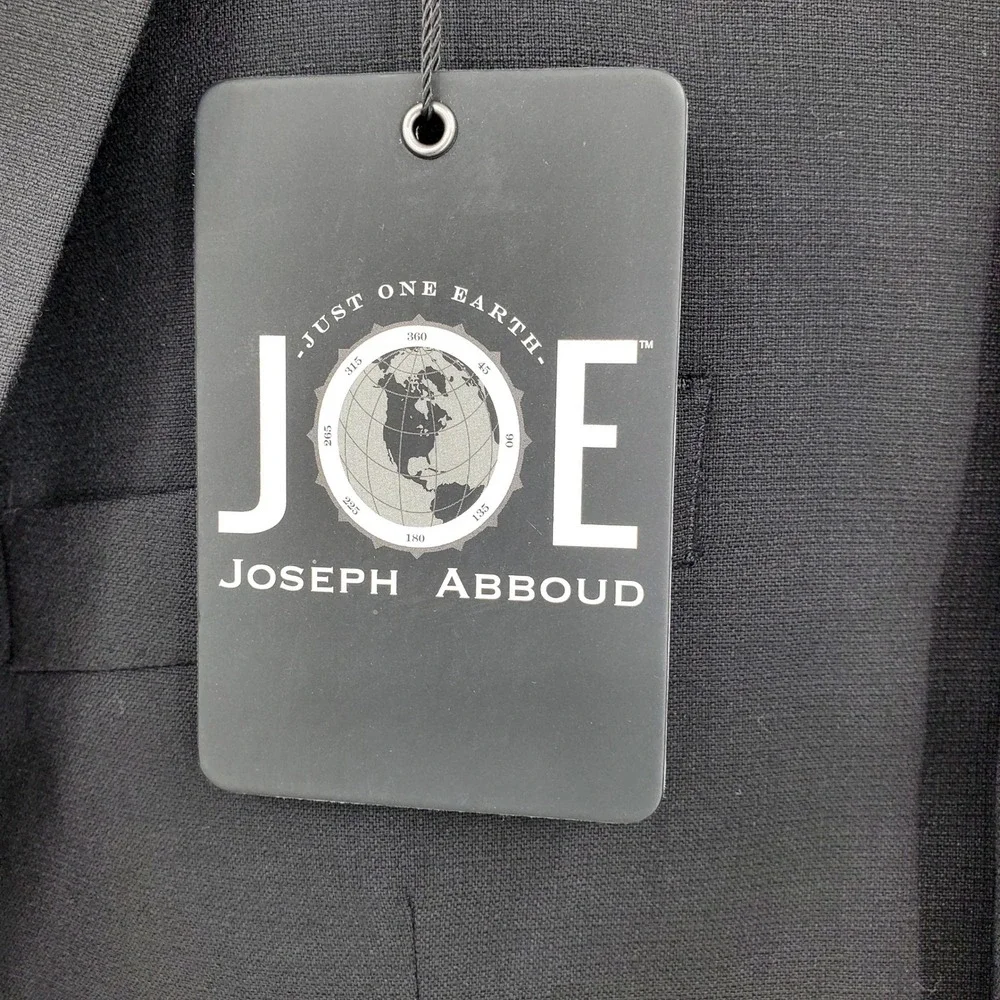 JOE Joseph Abboud Mens Black Wool Blend 2 Button Blazer Sport Coat Jacket Custom